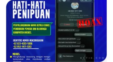 Waspada Penipuan! Nama Kepala Dinas Pendidikan Pemuda dan Olahraga Kabupaten Brebes Disalahgunakan